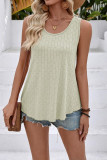  Solid Color Round Neck Loose Sleeveless Vest