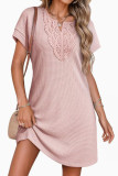 Poluoge Lace V-neck Short Sleeved Dress
