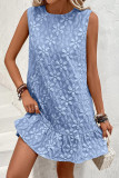 Solid Color Embroidered Vest Sleeveless Dress