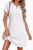 Poluoge Lace V-neck Short Sleeved Dress