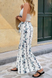 Bohemian Striped Printed Wide Leg Pants