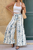 Bohemian Striped Printed Wide Leg Pants