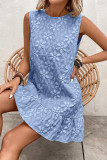 Solid Color Embroidered Vest Sleeveless Dress