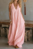 V-neck Sleeveless Loose Pocket Jumpsuit