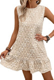 Solid Color Embroidered Vest Sleeveless Dress