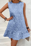 Solid Color Embroidered Vest Sleeveless Dress