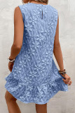 Solid Color Embroidered Vest Sleeveless Dress