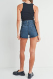 Pocket Elastic Waist Denim Shorts