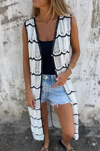 Knitted Sleeveless Cardigan Shawl