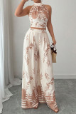 Hanging Neck Vest Wide Leg Pants Two-piece Set
