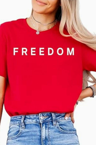 Large Size Letter Printed Short Sleeved T-shirt