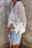 Horn Sleeve Hollow Knitted Cover Shirt