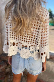 Horn Sleeve Hollow Knitted Cover Shirt