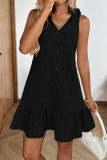 V-neck Bow Shoulder Strap Jacquard Dress