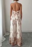 Hanging Neck Vest Wide Leg Pants Two-piece Set