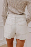 Pocket Elastic Waist Denim Shorts