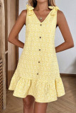 V-neck Bow Shoulder Strap Jacquard Dress
