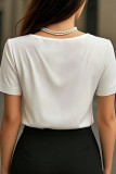 V-neck Satin Short Sleeved T-shirt