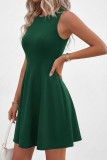 Solid Color Sleeveless Round Neck Slim Fit Dress