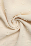 Swiss Dot Ruffled Short Sleeved V-neck Shirt