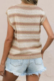 Round Neck Striped Sleeveless Sweater Vest