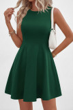 Solid Color Sleeveless Round Neck Slim Fit Dress
