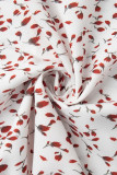 Printed Waist Cinching Bubble Short Sleeve Dress