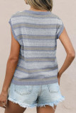 Round Neck Striped Sleeveless Sweater Vest