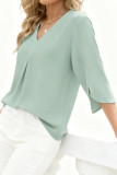 V-neck Seven Quarter Sleeve Chiffon Shirt