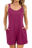 Pocket Sleeveless Shoulder Strap Jumpsuit Shorts