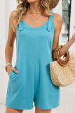 Pocket Sleeveless Shoulder Strap Jumpsuit Shorts