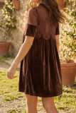Velvet Lace Embroidered Short Sleeved Dress