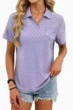 Solid Color Lapel Short Sleeved T-shirt