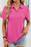 Solid Color Lapel Short Sleeved T-shirt