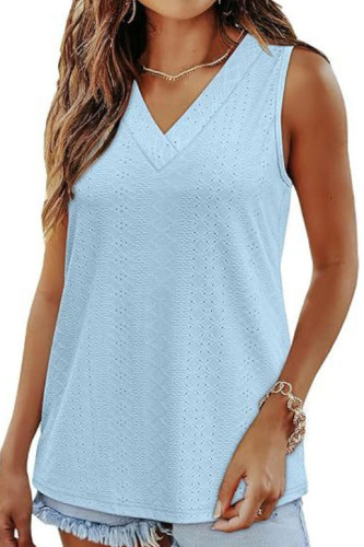 Solid Color V-neck Loose Sleeveless Vest