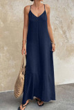 V-neck Backless Sleeveless Camisole Dress