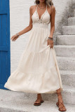 Shell Tassel Solid Color Suspender Dress