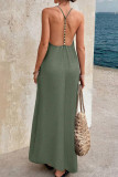V-neck Backless Sleeveless Camisole Dress