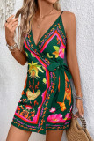 Summer Tropical Printed Sleeveless Waist Dress