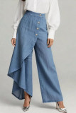 Solid Color High Waisted Wide Leg Pants