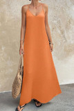 V-neck Backless Sleeveless Camisole Dress
