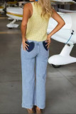 Solid Color V-neck Sleeveless Knitted Vest
