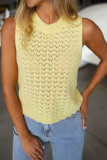 Solid Color V-neck Sleeveless Knitted Vest