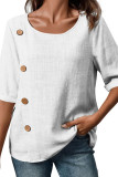 Cotton Button Short Sleeved T-shirt