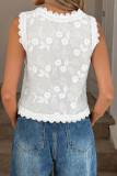 Retro Embroidered V-neck Lace Vest