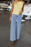 Solid Color V-neck Sleeveless Knitted Vest