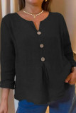 Cotton and Linen V-neck Casual Shirt