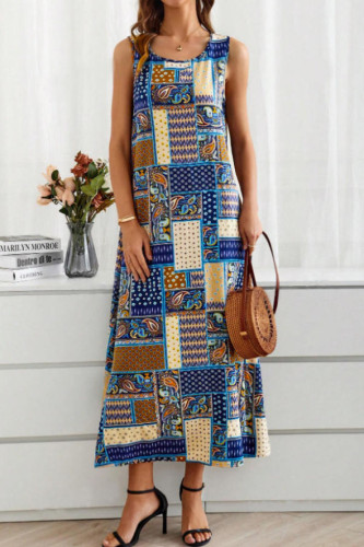 Ethnic Style U-neck Sleeveless Dress