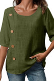 Cotton Button Short Sleeved T-shirt