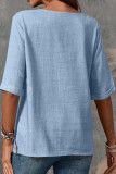 Cotton Button Short Sleeved T-shirt